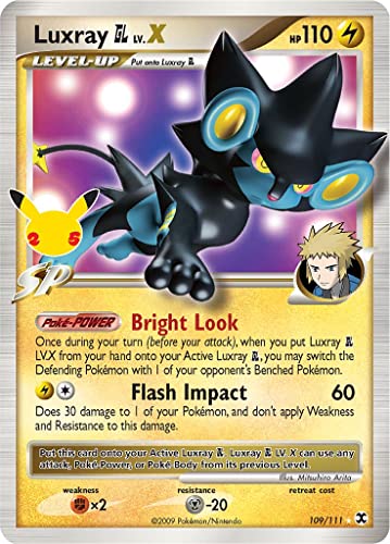 Luxray Pokémon GL LV.X (Rising Rivals) 109/111 Seltene Holo LV.X Pokemon Karte (Celebrations) + TitanCards® Toploader von Titan Cards