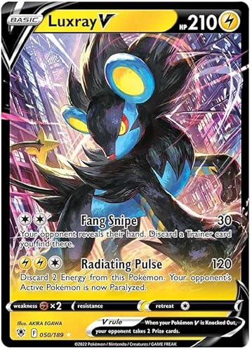 Luxray V 050/189 Ultra Rare Pokemon Karte (SWSH Astral Radiance) + 1x TitanCards® Toploader von Titan Cards