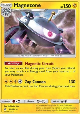 Magnezone 36/131 seltene Pokemon Karte (Verbotenes Licht) + TitanCards® Toploader von Titan Cards