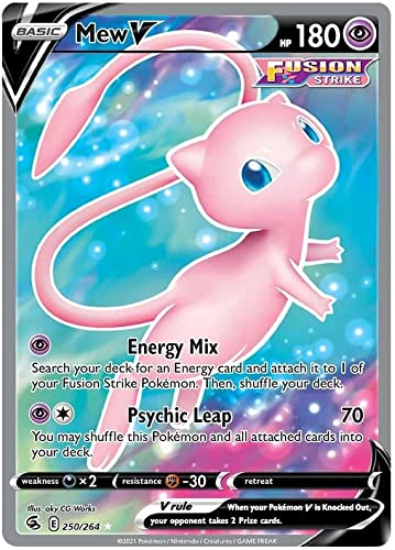 Mew V 250/264 Ultra Rare Pokemon Karte (SWSH Fusion Strike) + TitanCards® Toploader von Titan Cards