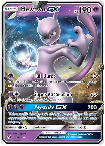 Mewtwo GX 39/73 Ultra Rare Pokemon Karte (Shining Legends) + 1x TitanCards® Toploader von Titan Cards