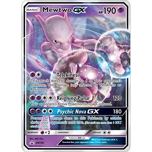 Mewtwo GX SM196 Promokarte (Detective Pikachu Serie) + 1x TitanCards® Toploader von Titan Cards