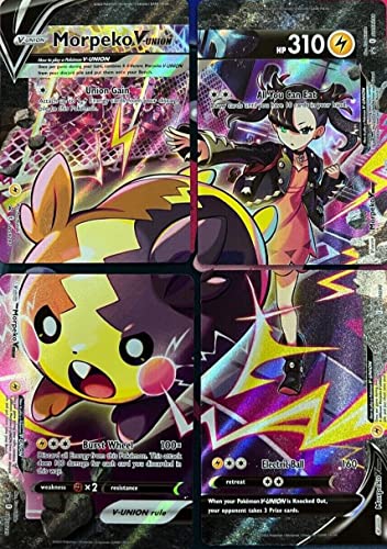 Morpeko V-Union Pokemon Promokartenset SWSH287 SWSH288 SWSH289 SWSH290 (Crown Zenith) + TitanCards® Toploader von Titan Cards