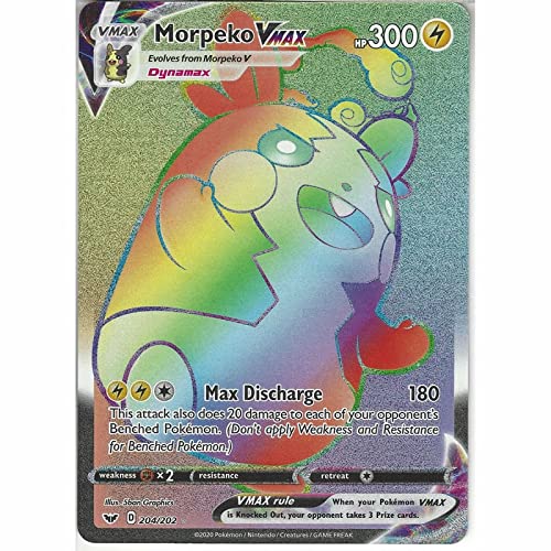 Morpeko VMAX 204/202 Secret Rare Pokemon Karte (Schwert & Schild) + TitanCards® Toploader von Titan Cards