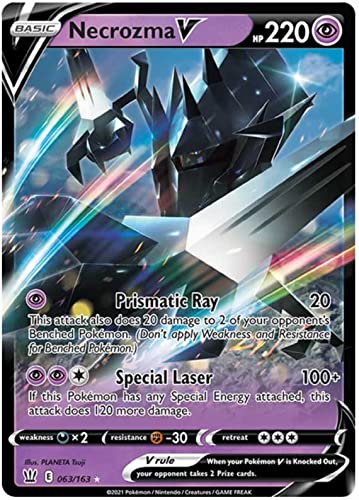 Necrozma V 063/163 Ultra Rare Pokemon Karte (Battle Styles) + TitanCards® Toploader von Titan Cards