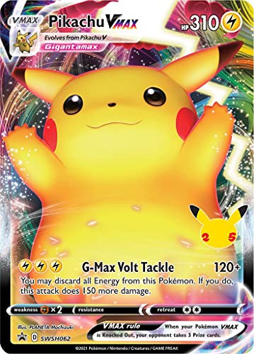 Pikachu VMAX SWSH062 (Celebrations Promo Series) + 1x TitanCards® Toploader von Titan Cards