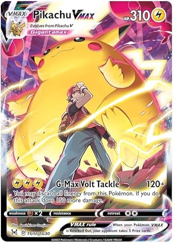 Pikachu VMAX TG17/TG30 Ultra-Rare Rare (Lost Origin Trainer Gallery) + 1x TitanCards® Toploader von Titan Cards