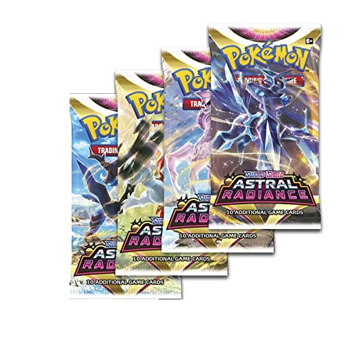 Pokémon TCG: Schwert und Schild 10 Booster Astral Radiance x4 | Kartenspiel | Eine von jeder Kunst + TitanCards Toploader von Titan Cards