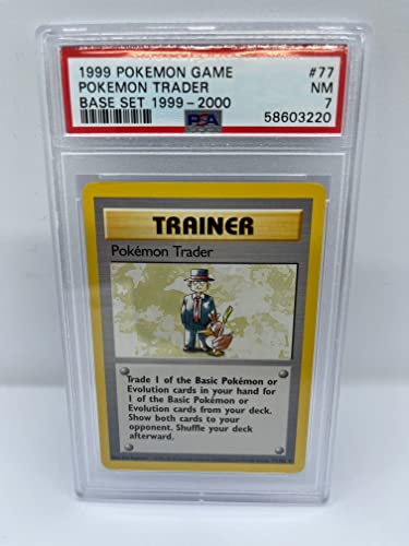 Pokemon Trader 77/102 PSA 7 abgestufte seltene Pokemon-Karte (1999 Pokemon Spiel) + TitanCards® Toploader von Titan Cards