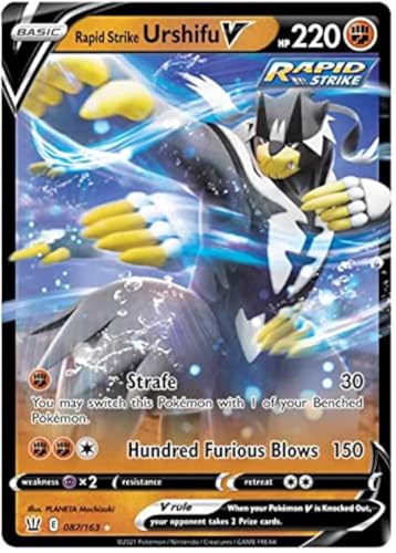 Rapid Strike Urshifu V 087/163 Ultra Rare Pokemon Karte (Battle Styles) + TitanCards® Toploader von Titan Cards