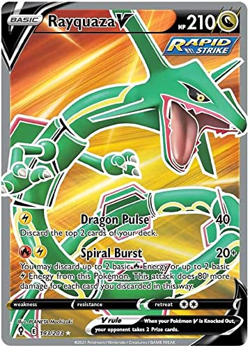 Rayquaza V 193/203 Ultra Rare Pokemon Karte (SWSH Evolving Skies) + TitanCards® Toploader von Titan Cards