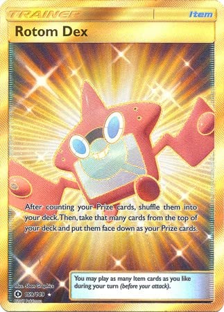 Rotom Dex 159/149 Secret Rare Pokemon Karte (Sun & Moon Base Set) + TitanCards® Toploader von Titan Cards