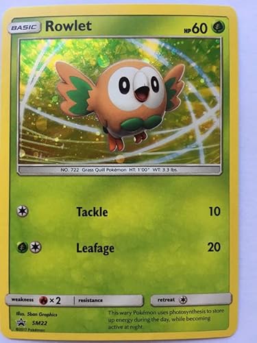 Rowlet SM22 Pokemon Promokarte (SM Promo Serie) + TitanCards® Toploader von Titan Cards