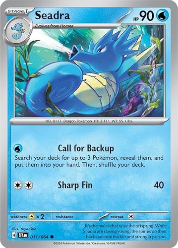 Seadra 011/063 Common Reverse Holo Pokemon Card (SV Shrouded Fable) von Titan Cards