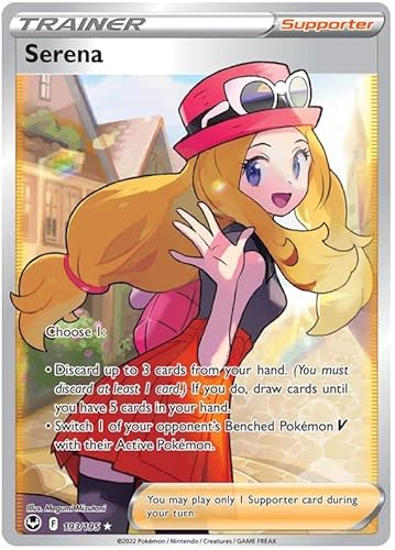 Serena 193/195 seltene Ultra Pokemon Karte (SWSH Silver Tempest) + 1x TitanCards® Toploader von Titan Cards