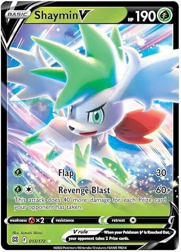 Shaymin V 013/172 Ultra Rare Pokemon Karte (SWSH Brilliant Stars) + 1x TitanCards® Toploader von Titan Cards