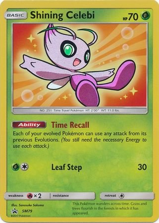 Shining Celebi SM79 Holo Pokemon Promokarte (Shining Legends Promo) + TitanCards® Toploader von Titan Cards