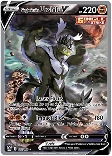 Single Strike Urshifu V 151/163 Ultra Rare Pokemon Karte (Battle Styles) + TitanCards® Toploader von Titan Cards