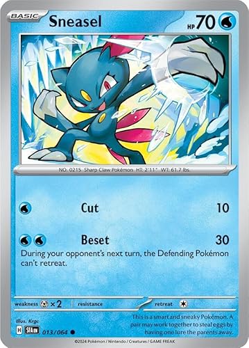 Sneasel 013/063 Common Reverse Holo Pokemon Card (SV Shrouded Fable) von Titan Cards