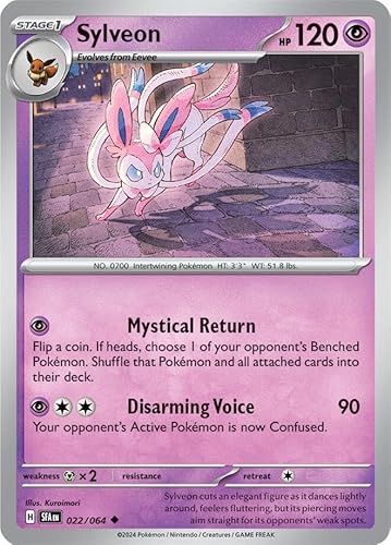 Sylveon 022/063 Uncommon Reverse Holo Pokemon Card (SV Shrouded Fable) von Titan Cards