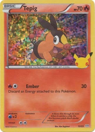 Tepig 13/25 Holo Pokemon Karte (McDonalds Collection 2021) + 1x TitanCards® Toploader von Titan Cards