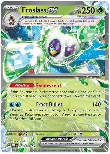 Titan Cards Froslass ex 003/182 Double Rare Pokemon Karte (SV04 Paradox Rift) + 1x Toploader von Titan Cards