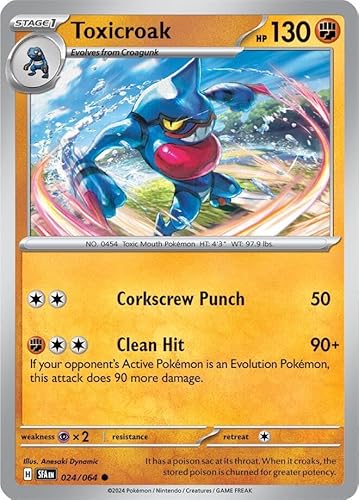 Toxicroak 024/063 Common Reverse Holo Pokemon Card (SV Shrouded Fable) von Titan Cards