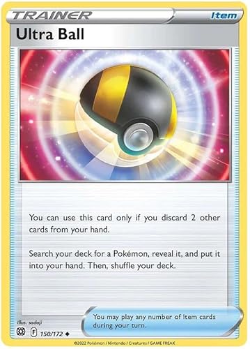 Ultra Ball 150/172 Uncommon Pokemon Card (SWSH Brilliant Stars) + 1x TitanCards® Toploader von Titan Cards