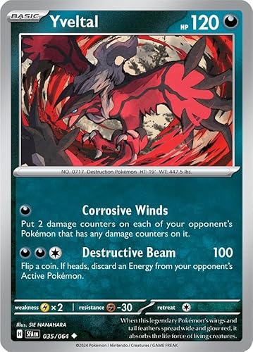 Yveltal 035/063 Uncommon Reverse Holo Pokemon Card (SV Shrouded Fable) von Titan Cards