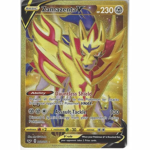 Zamazenta V 212/202 Secret Rare Pokemon Karte (Schwert & Schild) + TitanCards Toploader von Titan Cards