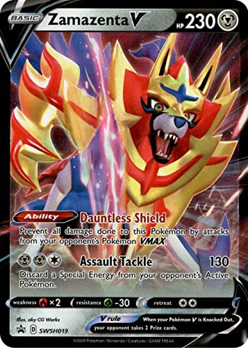 Zamazenta V SWSH019 Pokemon Promokarte (SWSH Promo-Serie) + TitanCards® Toploader von Titan Cards