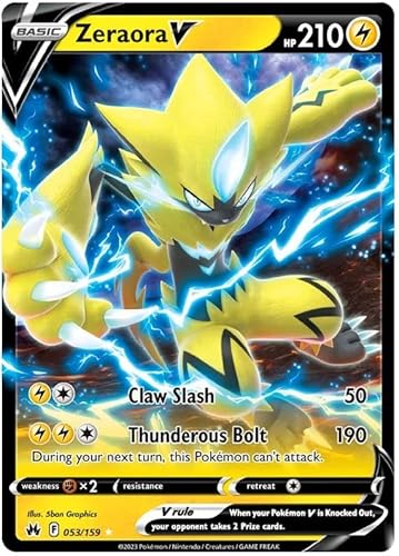 Zeraora V 053/159 Ultra-Rare Rare Pokemon Karte (SWSH Crown Zenith) + TitanCards® Toploader von Titan Cards