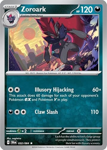 Zoroark 032/063 Seltene Reverse Holo Pokemon Karte (SV Shrouded Fable) von Titan Cards