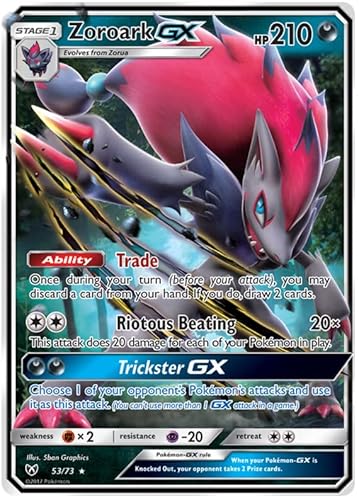 Zoroark GX 53/73 Ultra Rare Pokemon Karte (Shining Legends) + 1x TitanCards® Toploader von Titan Cards