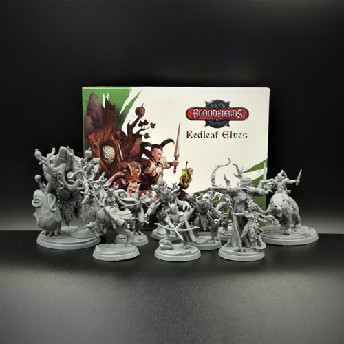 Titan Forge | Bloodfields - Redleaf Elves Army Pack | Dedicated for Bloodfields Fantasy Tabletop Skirmish Wargame | Set of 9 Miniatures | 32mm Scale | Age 14+ von Titan Forge