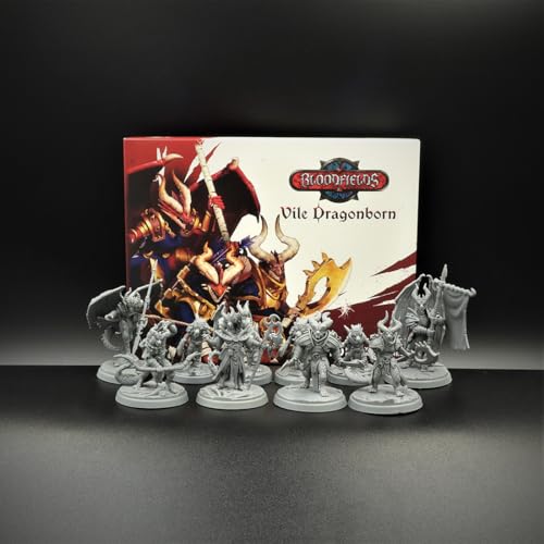 Titan Forge | Bloodfields - Vile Dragonborns Army Pack | Dedicated for Bloodfields Fantasy Tabletop Skirmish Wargame | Set of 10 Miniatures | 32mm Scale | Age 14+ von Titan Forge