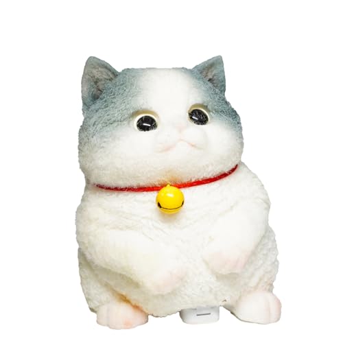 Taba Giant Cat Squishy for Kids Adults, Big Furry Cat Squishy Toys for Stress Relief, Super Soft Squeeze Fidget Toy (Blue and White Cat) von Titata