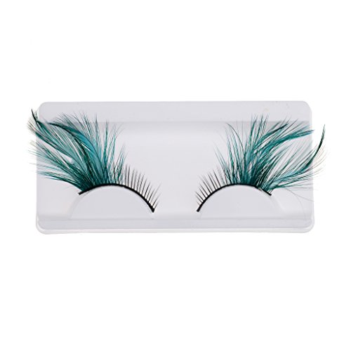 Tiuimk Feather Falsche Wimpern Dramatisches Bühnen-Make-up Halloween Essential - Grüner Augenschwanz von Tiuimk