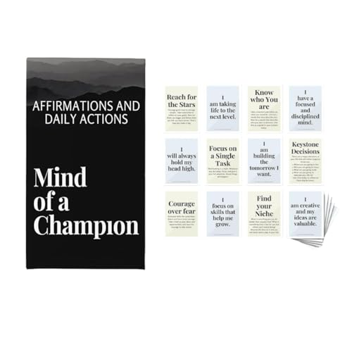 Mind of A Champion – Motivationskarten für Männer – Affirmationen und Aktionsschritte, um Träume in die Realität zu verwandeln – Geschenk für Ihren Ehemann oder Freunde von Tiuyii