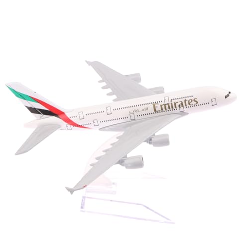 Tiuyii Modellflugzeug Airlines Emirates-A380 im Maßstab 1:400, 16 cm lang, Flugzeugmodell, Spielzeugflugzeug, Modell der Welt größtes Flugzeug als Dekoration oder Geschenk von Tiuyii