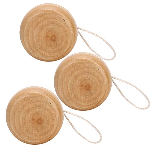 3 Stück Holz Yo-Yo Handmade Crafts Log Color Mini Round DIY Baby Wooden Small Toys von Tixiyu