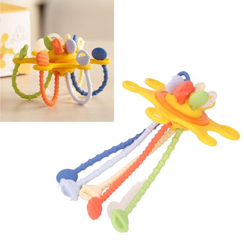 Baby-Pull-String-Spielzeug, Geräusche, Lustige Cese-Touch-Lesben-Spielspielzeug für das Training, Buntes Flüssigsilikon-Spielzeug für Babys, Push-Pull-Spielzeug, von Tixiyu