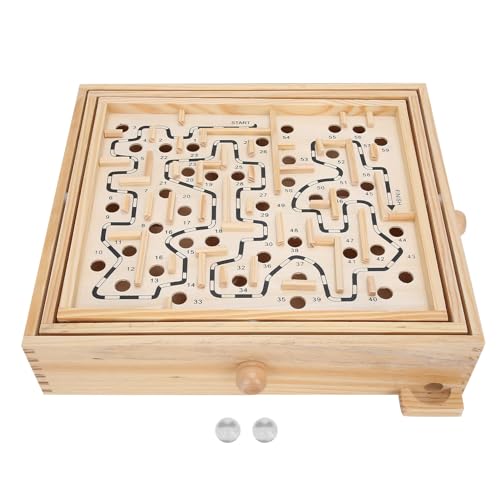 Marmorspiele, 35 × 31 × 9 Holzlabyrinthspiel, Pädagogisches Puzzlespielzeug für Erwachsene, Demenzkranke, Brettspiele, Labyrinth, Bodenpuzzletisch von Tixiyu