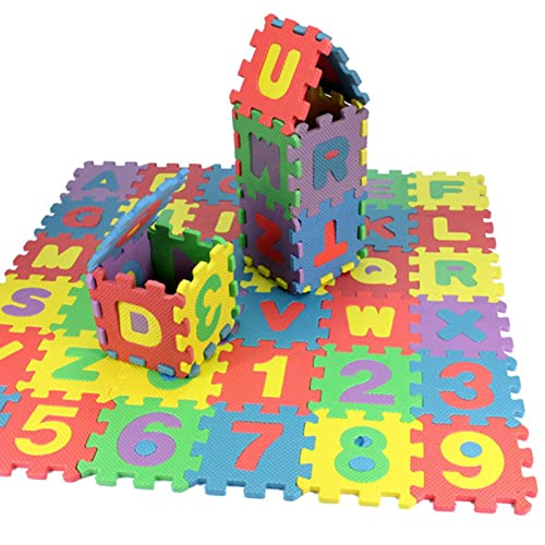 Tixiyu Alphabet-Zahlen-Spielmatte, Weicher, Sicherer Eva-Schaum, ABC-Alphabet-Schaumstoffmatte, 36 Stück, Leicht zu Reinigende Fliesen für, mit Leuchtenden Farben, für die Entwicklung von Tixiyu