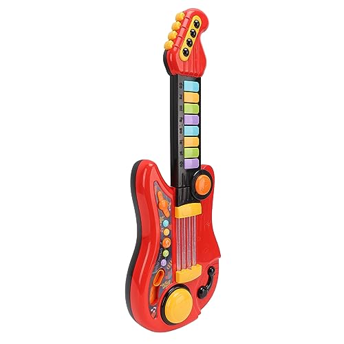 Tixiyu E-Gitarrenspielzeug, Zusammenklappbares Kindergitarren-Klaviermusik-Aufklärungsspielzeug, Cartoon-Tiermuster-Design, Kindergitarrenspielzeug Zur Verbesserung des Musikhobbys, Zur von Tixiyu