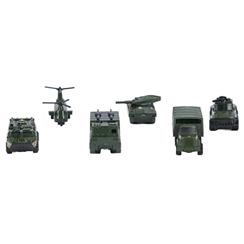 Tixiyu Militärfahrzeuge aus Druckguss, 6er-Pack, Armeespielzeug, Verschiedene Transporter, Panzer, Hubschrauber, Gepanzertes Auto Jungen und ab 3 Jahren von Tixiyu