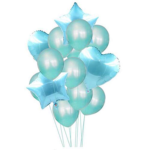 Tixqeaif 14 Stueck 12 18 Multi Luft Ballons Happy Birthday Party Helium Ballon Dekorationen Hochzeit Festival Party Supplies (Himmelblau) von Tixqeaif