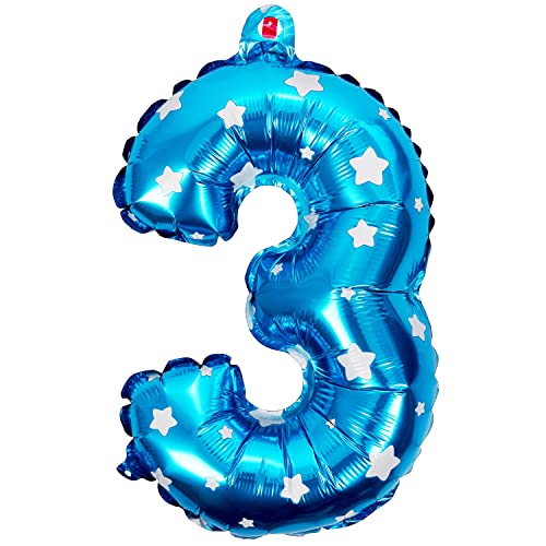 Tixqeaif 16 Folienballons Air Digit Ballon Geburtstag Ballon Party Supplies (Blau) die 3 von Tixqeaif