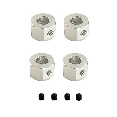 Tixqeaif 4 STÜCKE 5 Mm Bis 12 Mm Metall Kombinator Rad Naben Sechskant Adapter FüR D12 B14 B24 MN D12 B14 B24 RC Auto Teile Silber von Tixqeaif