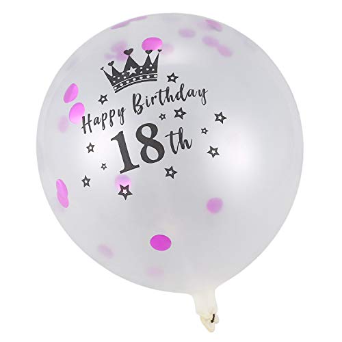 Tixqeaif 5 Stücke 12 Konfetti Ballons Latex Rose Rot Geburtstag Ballons 18 Jahre Jahre Jubiläum Hochzeit Party Dekoration von Tixqeaif